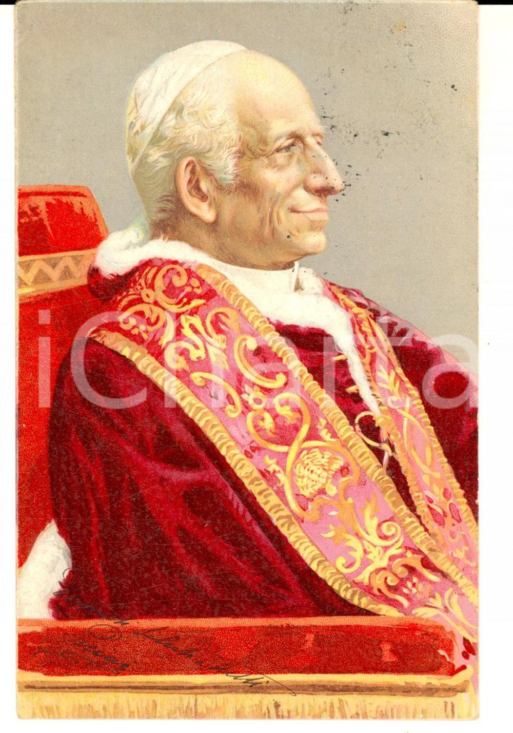 Cartolina originale da collezione 1903 Ritratto di papa LEONE XIII Cartolina commemorativa ILLUSTRATA FP VG 1