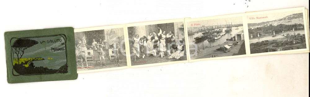 Materiale pubblicitario d’epoca 1910 ca NAPOLI Libretto mignon ILLUSTRATO 20 vedute b/n TURISMO VINTAGE 6x4 cm 1