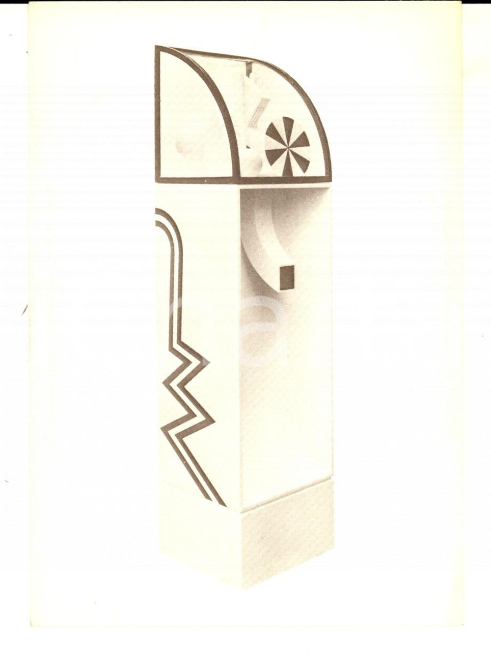 Cartolina originale da collezione 1970 ca Lucio DEL PEZZO  Stele n° 2 / Montage in legno Cartolina postale n° 2 1