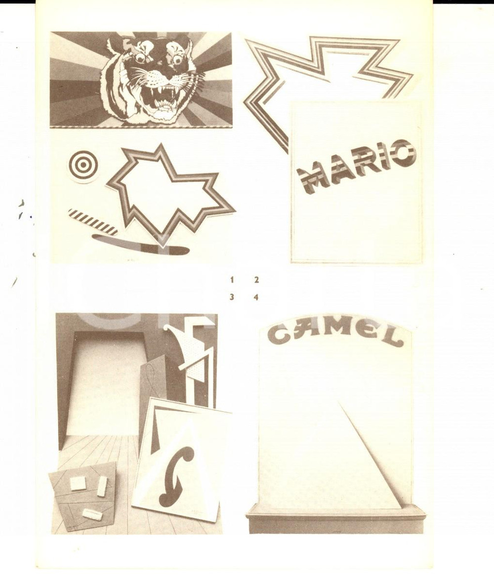 Cartolina originale da collezione 1970 ca Lucio DEL PEZZO  La tigre / Mario/ Camel Cartolina postale n° 5 1