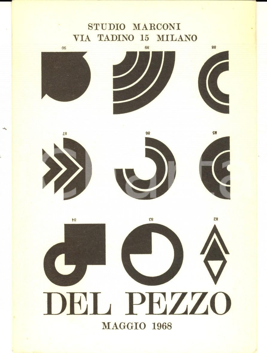 Cartolina originale da collezione 1968 MILANO Lucio DEL PEZZO Cartolina mostra STUDIO MARCONI via Tadino 1