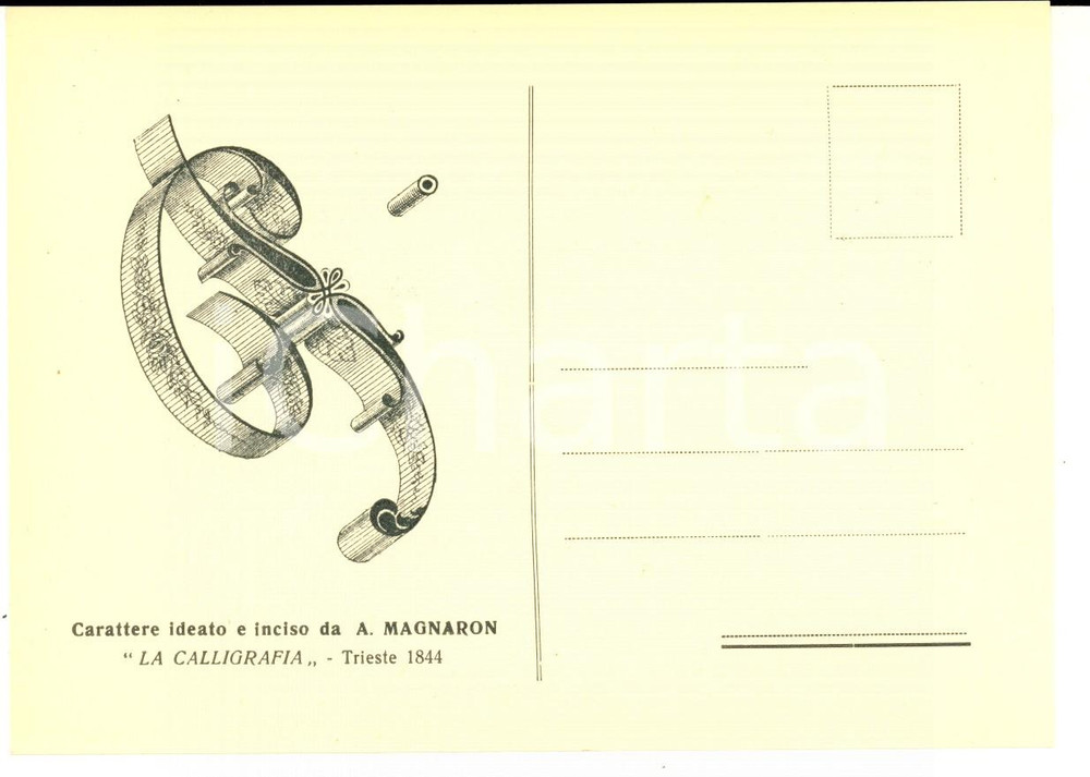 Cartolina originale da collezione 1949 PADOVA 1° Convegno Studi Grafici  Carattere di Antonio MAGNARON Cartolina 1
