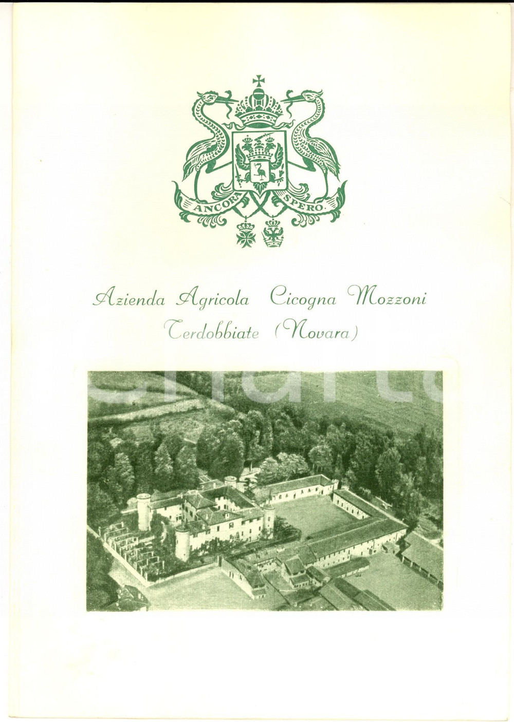 Autografo originale 1970 ca TERDOBBIATE Pieghevole con auguri Alessandro CICOGNA MOZZONI AUTOGRAFO 1