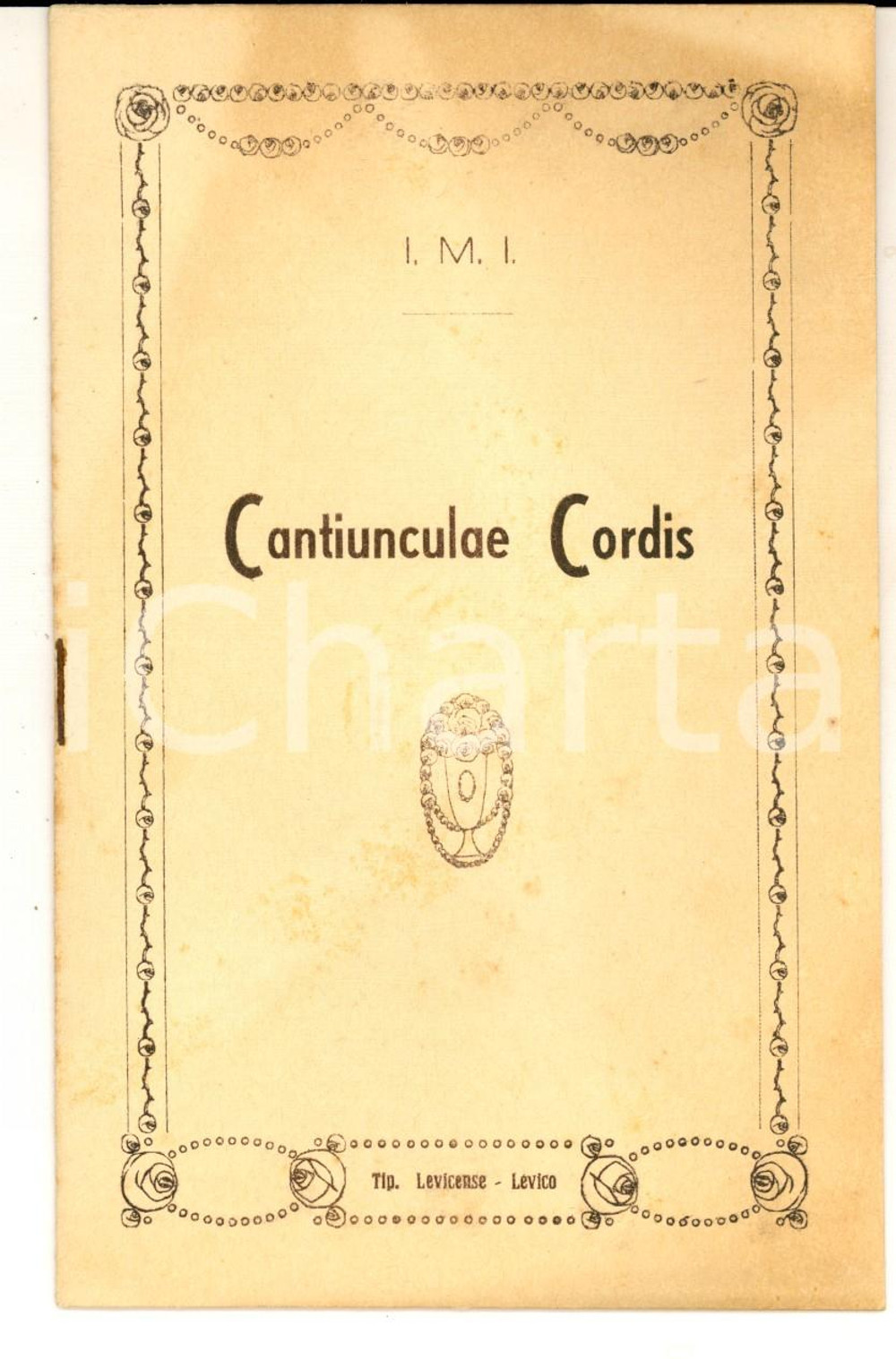 Libro, pubblicazione d epoca 1945 Padre Guglielmo CASTELLAN Canticulae cordis Tip. Levicense  LEVICO 1