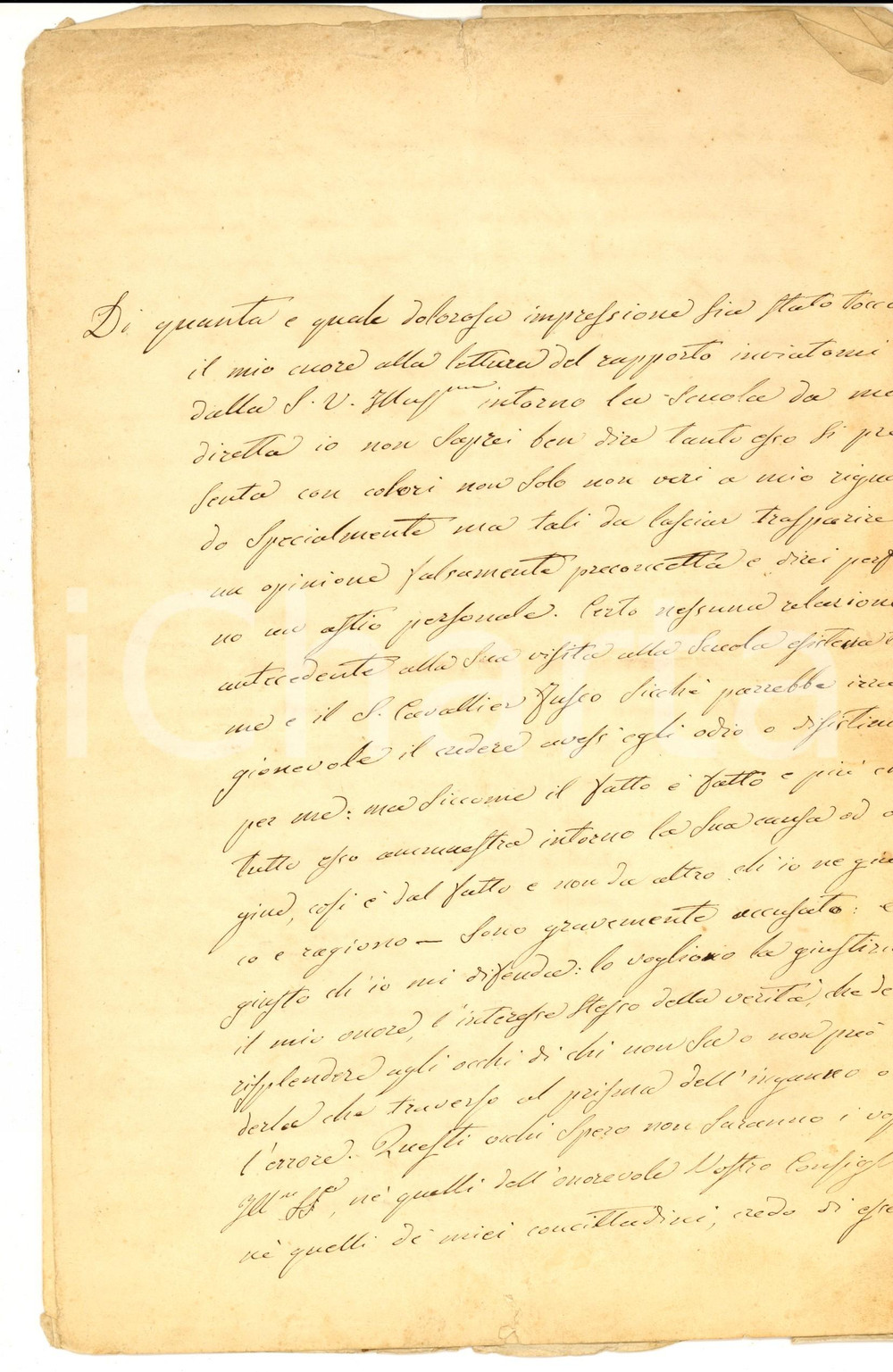 Autografo originale 1865 ca PARMA Giuseppe BARILLI si difende da ingiuste accuse AUTOGRAFO 1