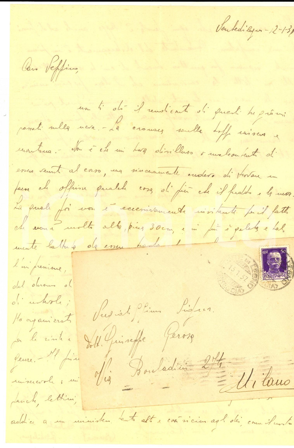 1937 PONTEDILEGNO Raimondo BARIATTI riorganizza l'ambulatorio locale *Autografo