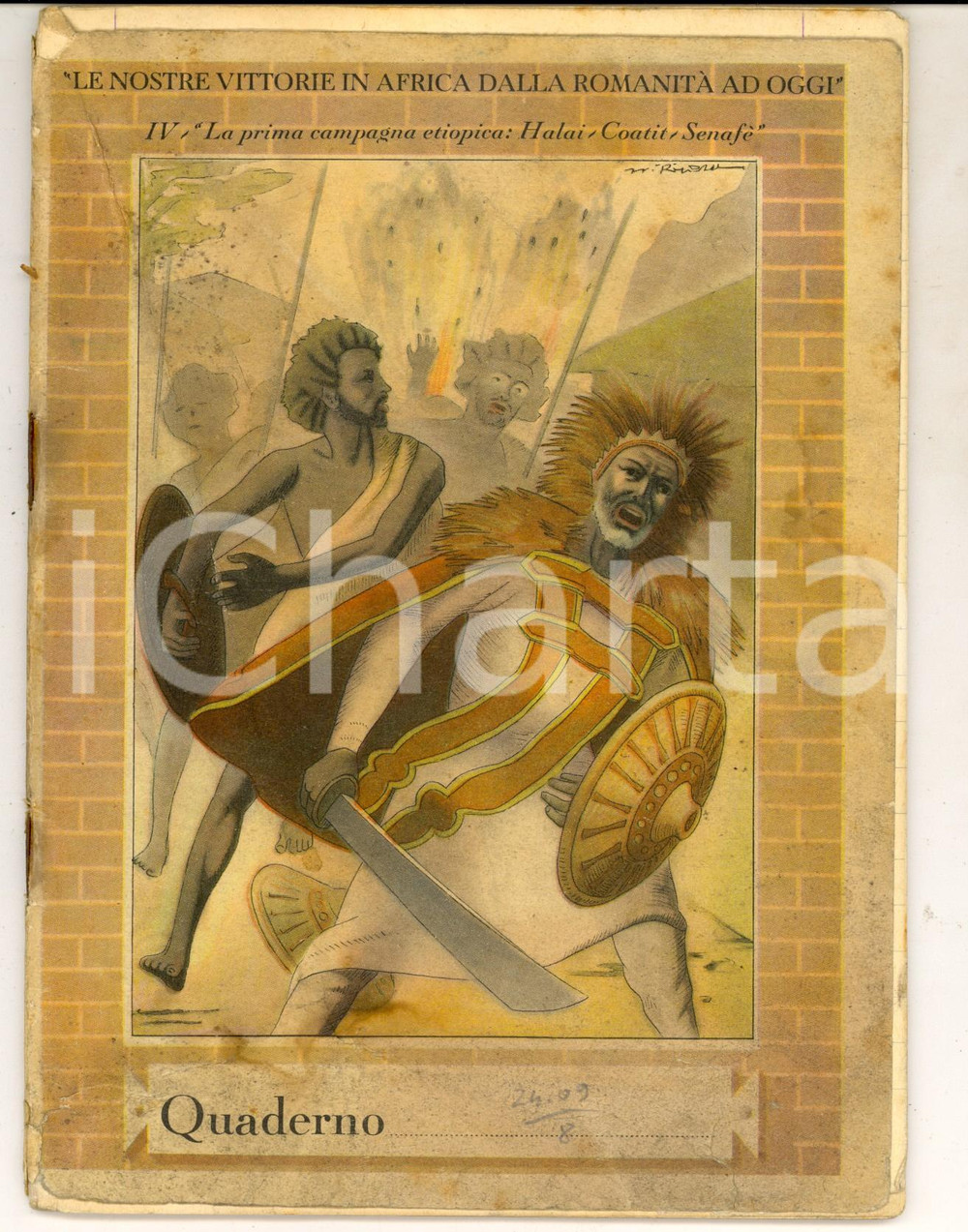 Oggetto da collezione cartaceo 1943 Quaderno Luigi MEINARDI LE NOSTRE VITTORIE IN AFRICA  Halai Coatit 1