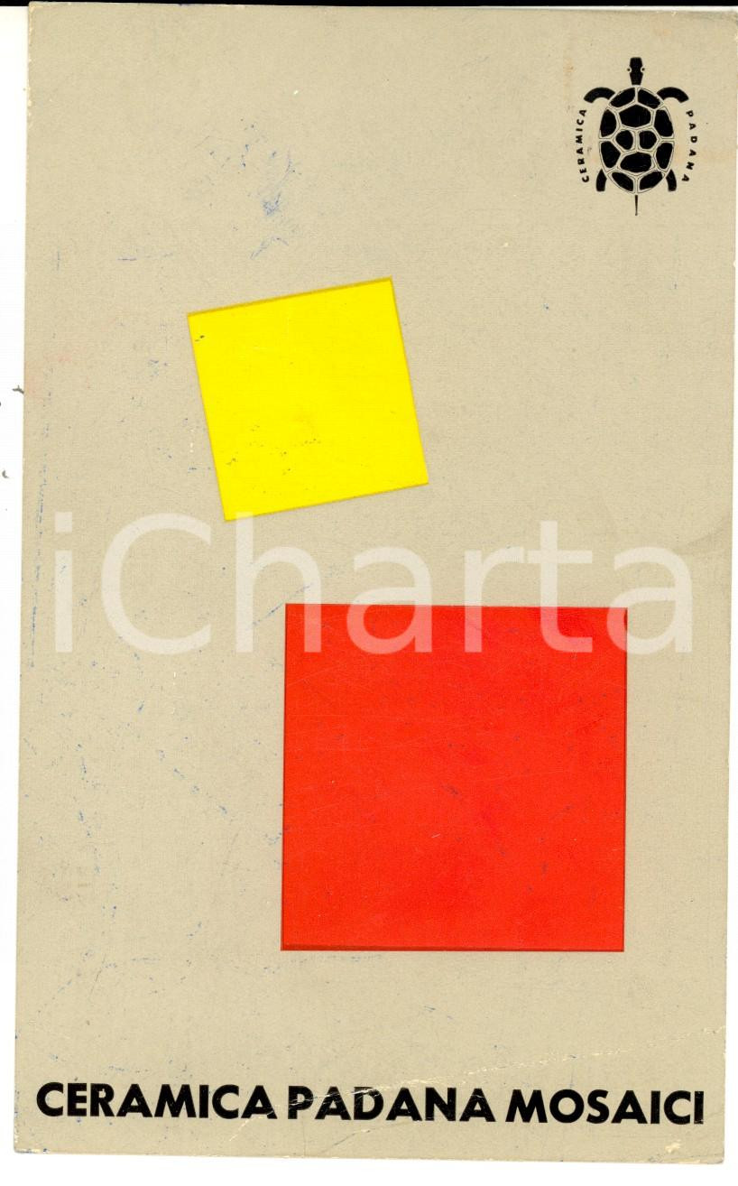 Materiale pubblicitario d’epoca 1961 MILANO Manifattura CERAMICA PADANA Mosaici Cartolina pubblicitaria FG 1