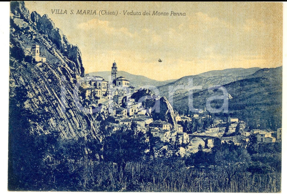 Cartolina originale da collezione 1952 VILLA SANTA MARIA CH Veduta del Monte Penna Cartolina FG VG 1