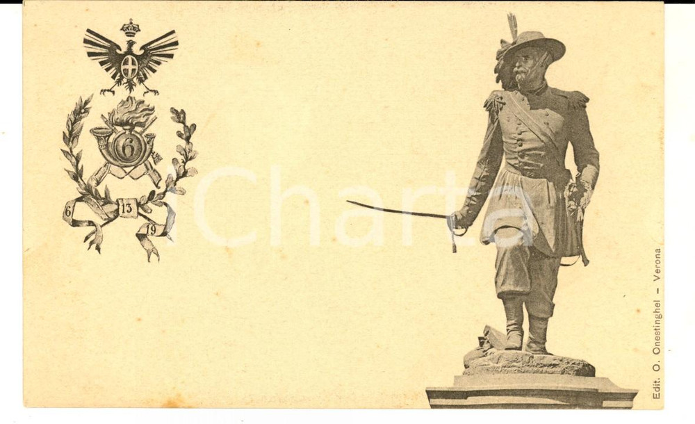 Cartolina originale da collezione 1900 ca 6° REGGIMENTO BERSAGLIERI Cartolina reggimentale FP NV 1