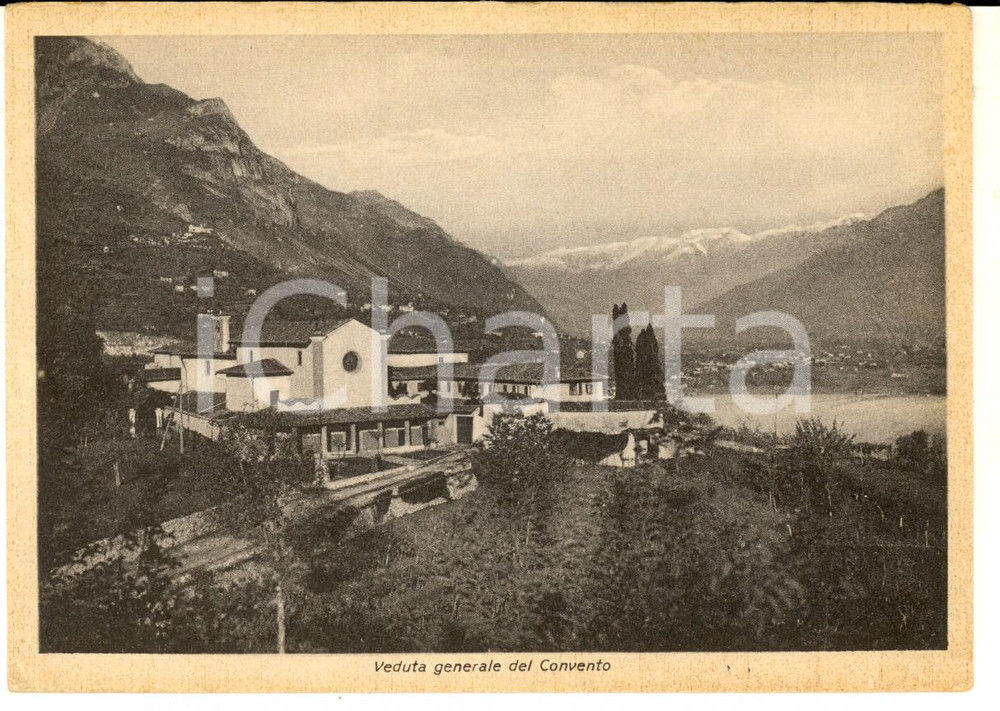 Cartolina originale da collezione 1940 ca LOVERE BG Veduta generale del convento Cartolina ILLUSTRATA FG NV 1