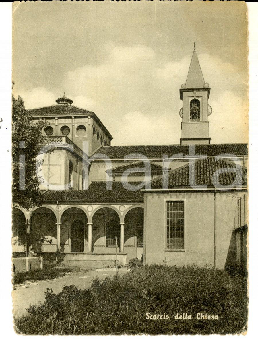 Cartolina originale da collezione 1958 SAN COLOMBANO AL LAMBRO Scorcio della chiesa Cartolina postale FG 1