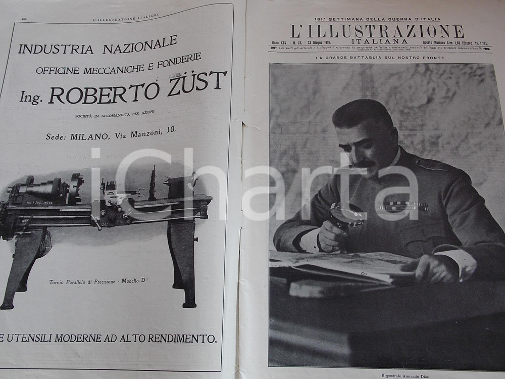 Giornale, rivista storica 1918 L ILLUSTRAZIONE ITALIANA Prima e dopo la vittoria di Premuda Sovracoperta 1