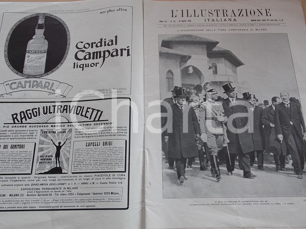 Giornale, rivista storica 1925 L ILLUSTRAZIONE ITALIANA La Fiera Campionaria di Milano Sovracoperta 1