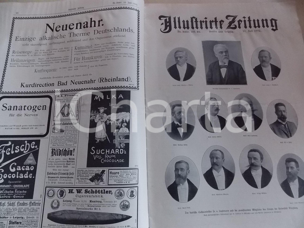 Giornale, rivista storica 1902 ILLUSTRIRTE ZEITUNG Universitat WURZBURG Cultusminister Rivista nÂ° 3080 1