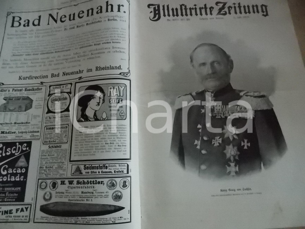 Giornale, rivista storica 1902 ILLUSTRIRTE ZEITUNG Konig GEORG VON SACHSEN Rivista nÂ°3079 1