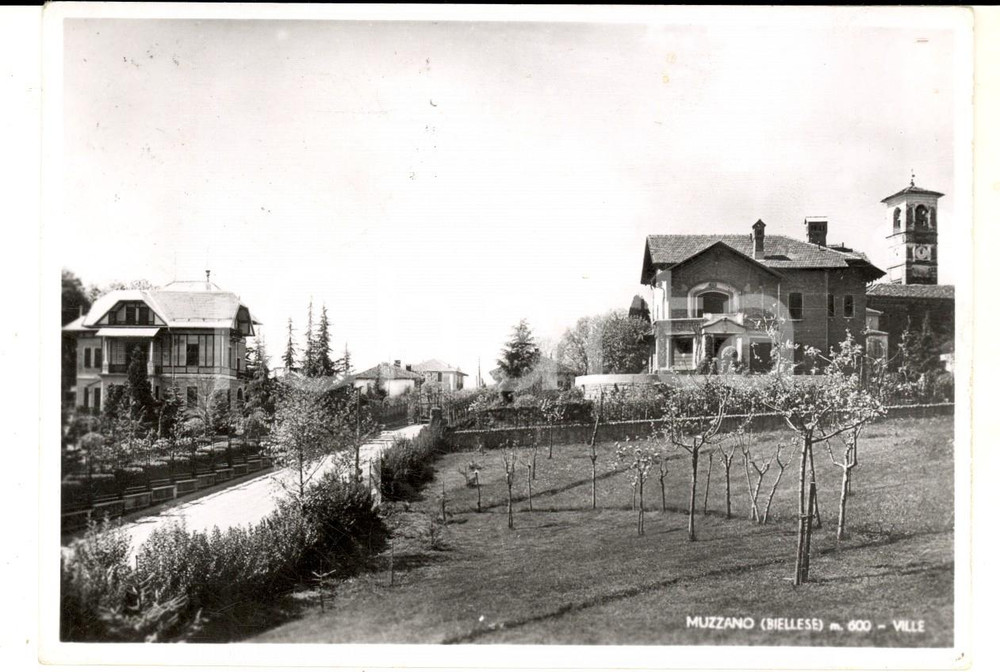 Cartolina originale da collezione 1958 MUZZANO BI Veduta con alcune ville Cartolina postale VINTAGE FG VG 1