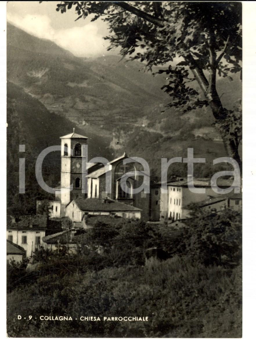 Cartolina originale da collezione 1955 COLLAGNA RE Panorama con la chiesa parrocchiale Cartolina postale FG VG 1