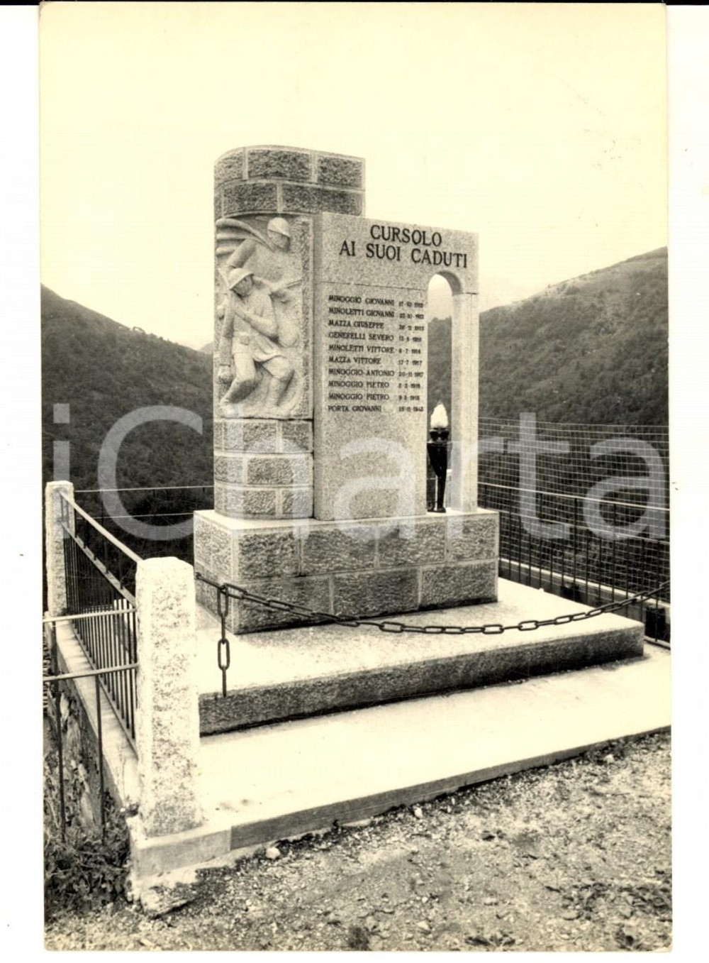 Cartolina originale da collezione 1970 ca CURSOLO ORASSO VB Monumento ai Caduti Cartolina postale FG 1