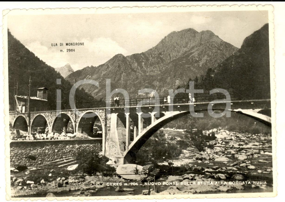 Cartolina originale da collezione 1950 CERES TO Nuovo ponte sulla Stura alla borgata RUSIA Cartolina FG VG 1