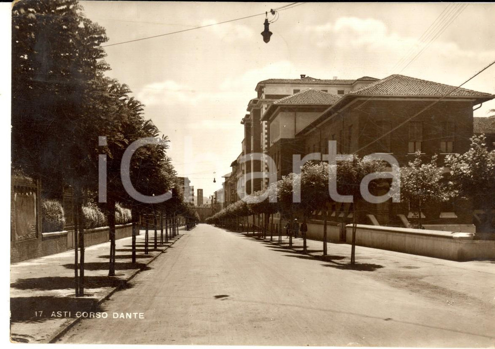 Cartolina originale da collezione 1942 ASTI Veduta di corso DANTE Cartolina postale FG VG 1