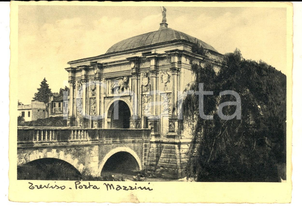Cartolina originale da collezione 1932 TREVISO Veduta di Porta MAZZINI Cartolina postale FG VG 1