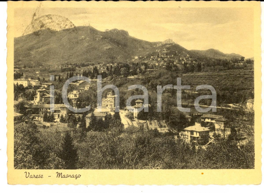 Cartolina originale da collezione 1941 VARESE MASNAGO Scorcio panoramico Cartolina postale FG VG 1