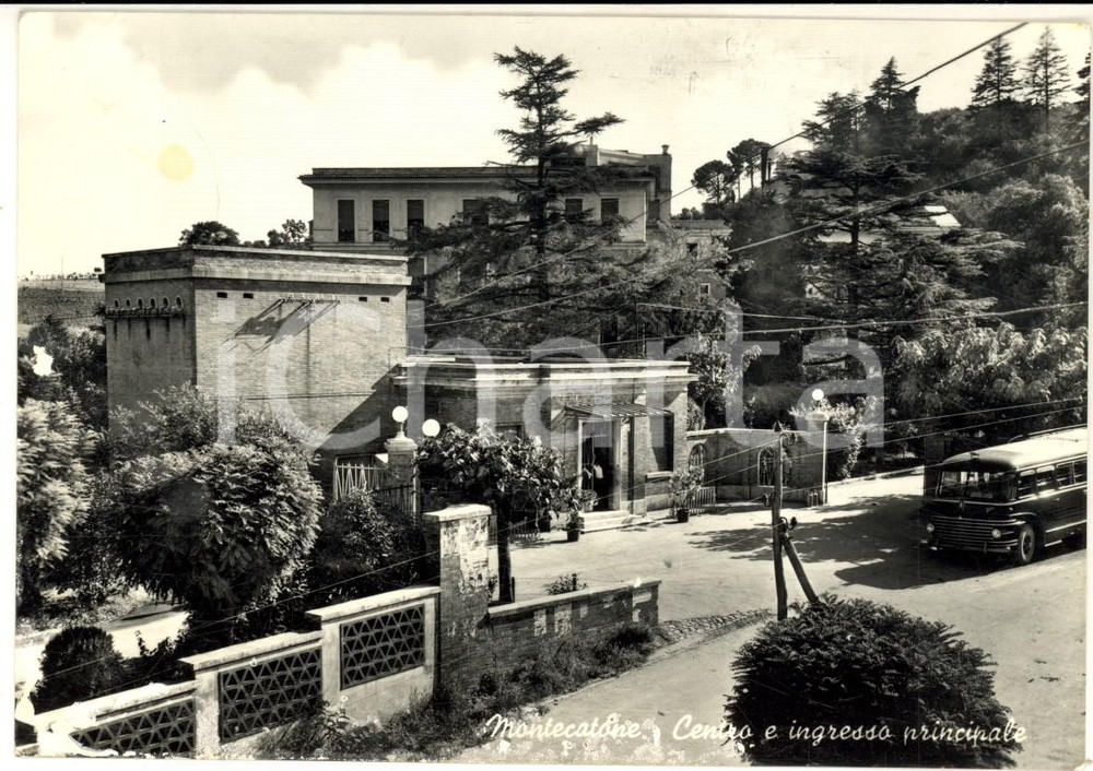 Cartolina originale da collezione 1958 IMOLA MONTECATONE Centro e ingresso principale Cartolina FG VG 1