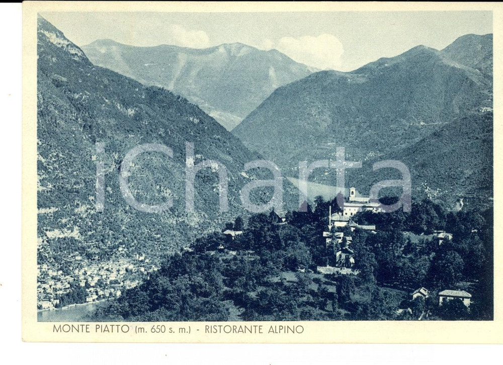 Cartolina originale da collezione 1940 ca MONTE PIATTO CO Veduta con il Ristorante Alpino Cartolina FG NV 1