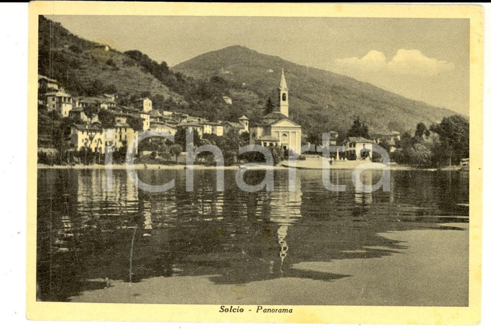 Cartolina originale da collezione 1940 ca SOLCIO /LESA NO Veduta panoramica Cartolina postale FG NV 1