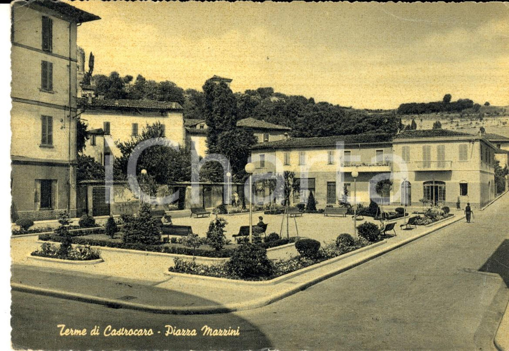 Cartolina originale da collezione 1954 CASTROCARO TERME FC Veduta di piazza MAZZINI Cartolina FG VG 1