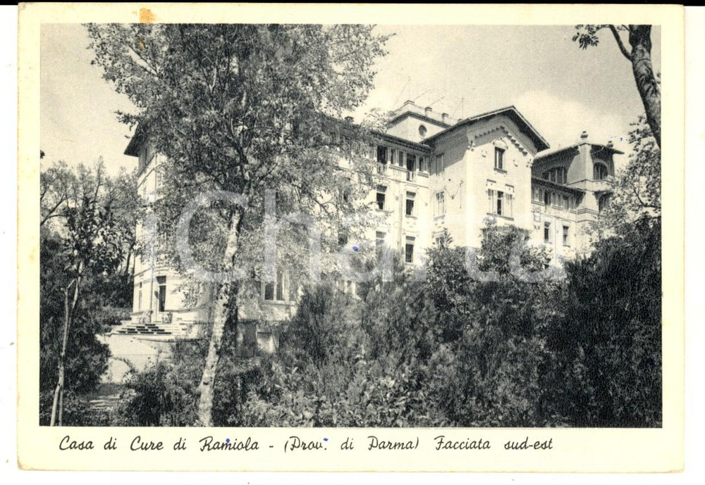 Cartolina originale da collezione 1954 MEDESANO PR Facciata sudest Casa di Cure di RAMIOLA Cartolina FG VG 1