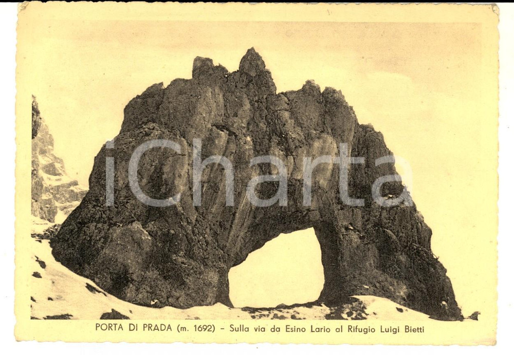 Cartolina originale da collezione 1947 PORTA DI PRADA Sulla via da ESINO LARIO al rifugio BIETTI Cartolina FG VG 1