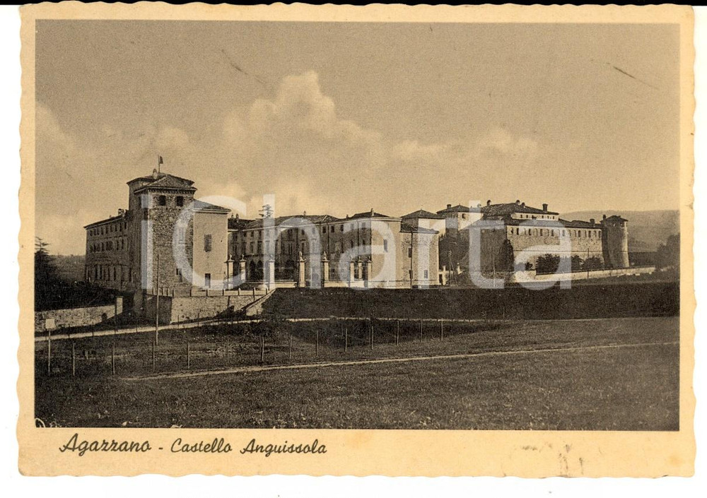 Cartolina originale da collezione 1940 AGAZZANO PC Veduta del castello ANGUISSOLA Cartolina postale FG VG 1