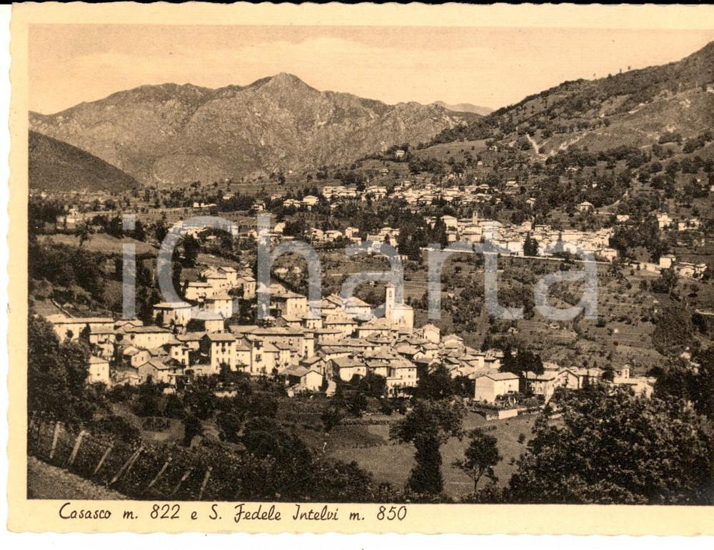 Cartolina originale da collezione 1962 CASASCO D INTELVI CO Veduta panoramica con SAN FEDELE Cartolina FG VG 1
