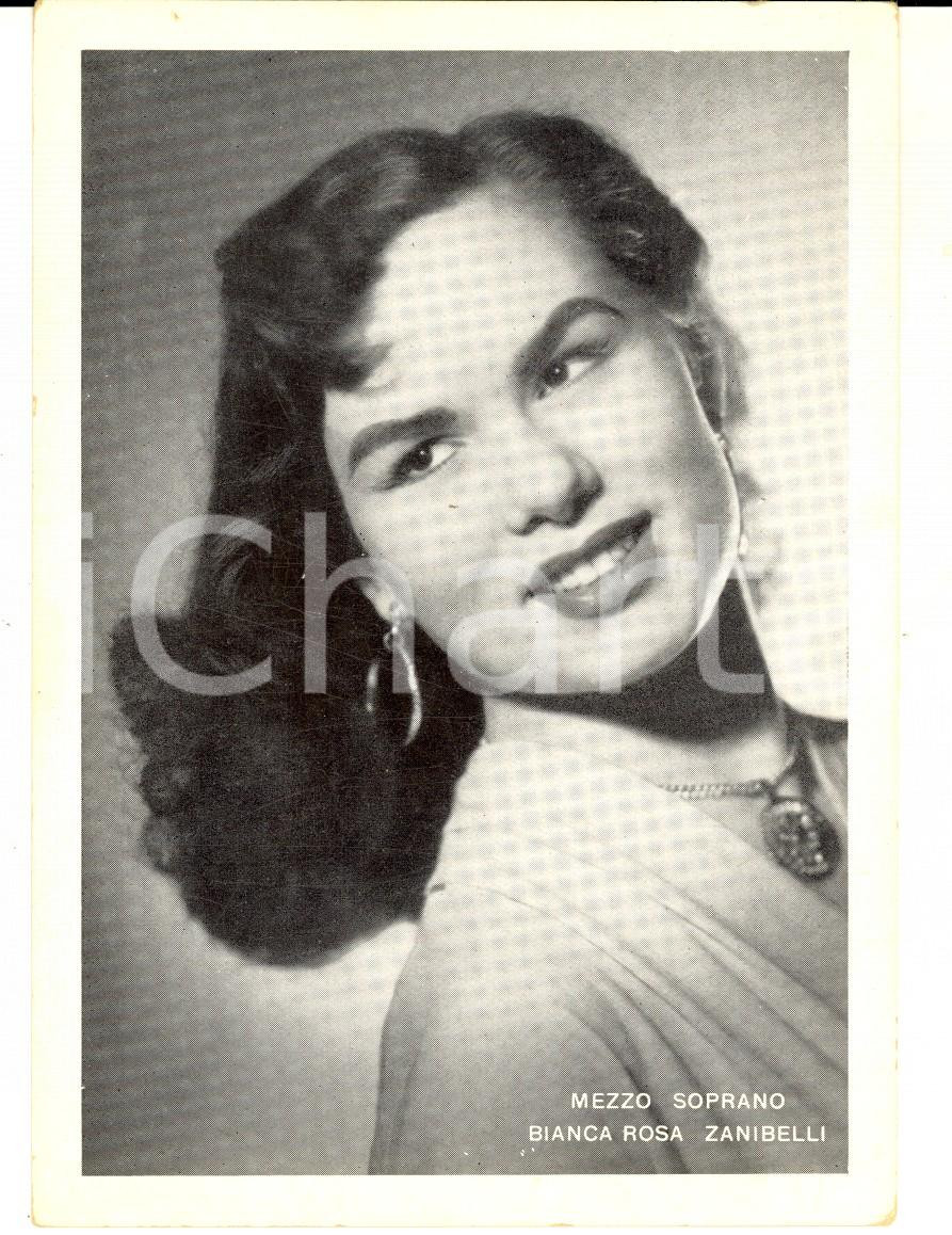 Cartolina originale da collezione 1960 ca MUSICA Ritratto Bianca Rosa ZANIBELLI mezzosoprano Foto seriale 10x15 1