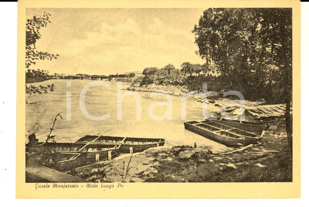 Cartolina originale da collezione 1940 ca CASALE MONFERRATO AL Molo lungo Po Cartolina postale FG NV 1