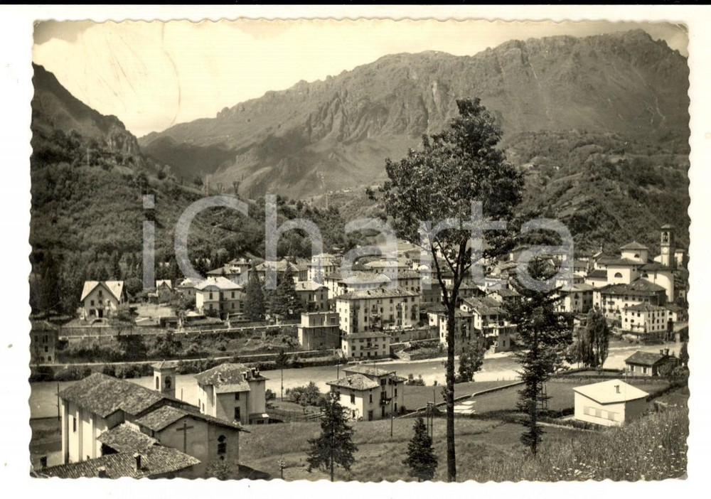 Cartolina originale da collezione 1950 ca SAN GIOVANNI BIANCO BG Panorama con il monte CANCERVO Cartolina FG VG 1