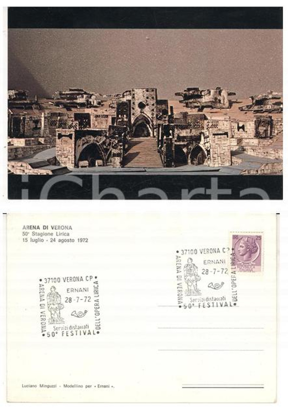 1972 STORIA POSTALE ARENA DI VERONA 50^ Stagione Lirica - Ernani *FDC