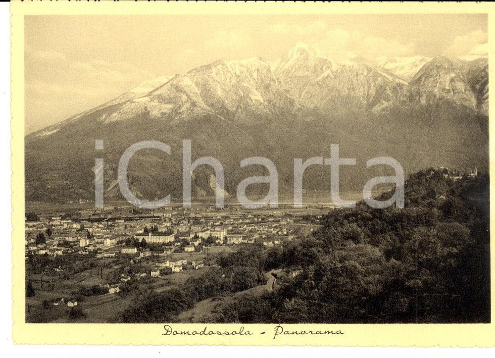 Cartolina originale da collezione 1940 ca DOMODOSSOLA VB Panorama con la catena alpina Cartolina FG NV 1
