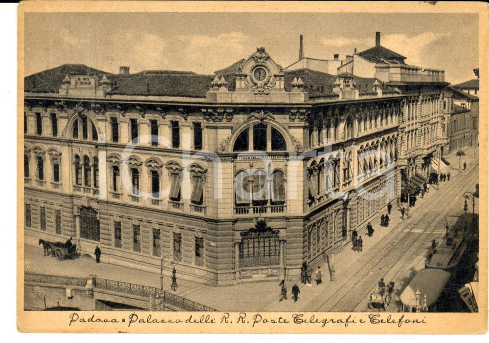 Cartolina originale da collezione 1941 PADOVA Palazzo delle REGIE POSTE e Telegrafi Cartolina ANIMATA FG 1
