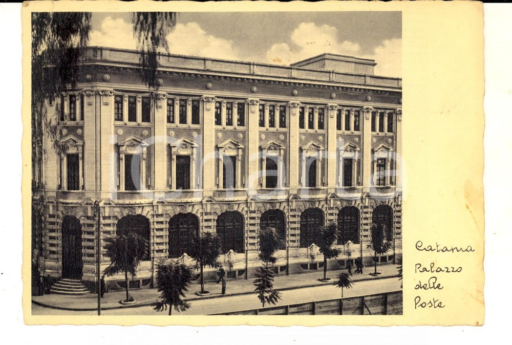 Cartolina originale da collezione 1937 CATANIA Facciata del Palazzo delle Poste Cartolina postale FG VG 1
