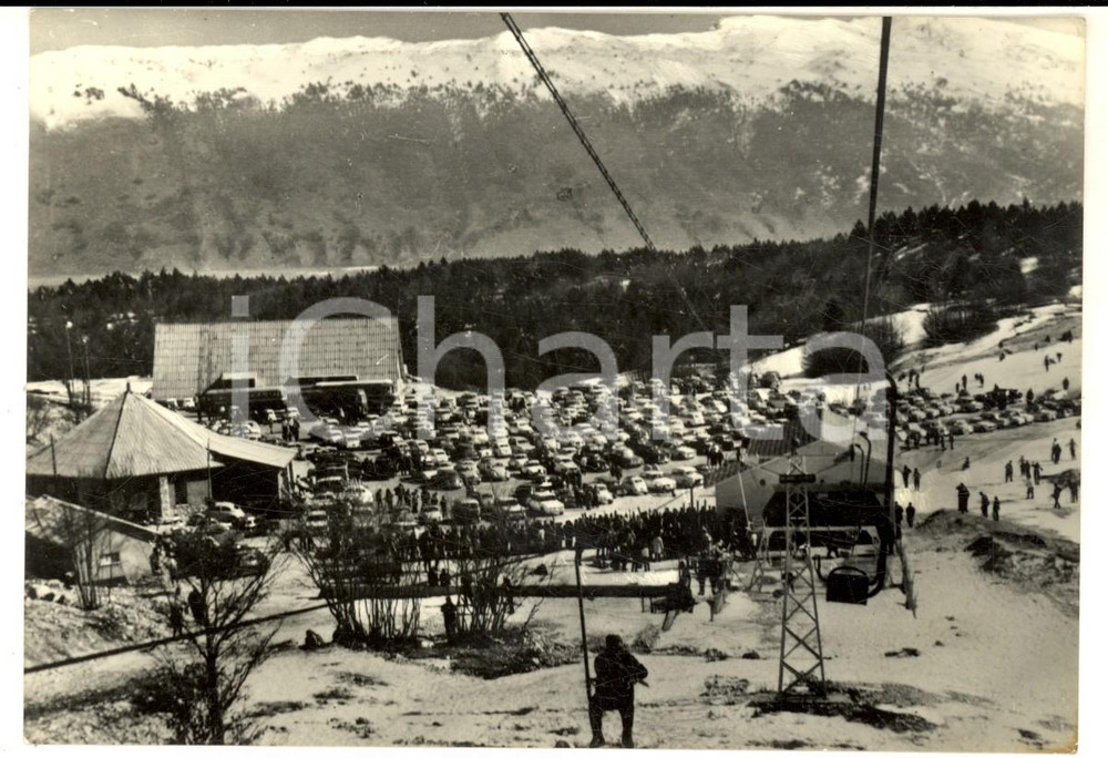 Cartolina originale da collezione 1965 OVINDOLI AQ Stazione di partenza della seggiovia Cartolina FG VG 1