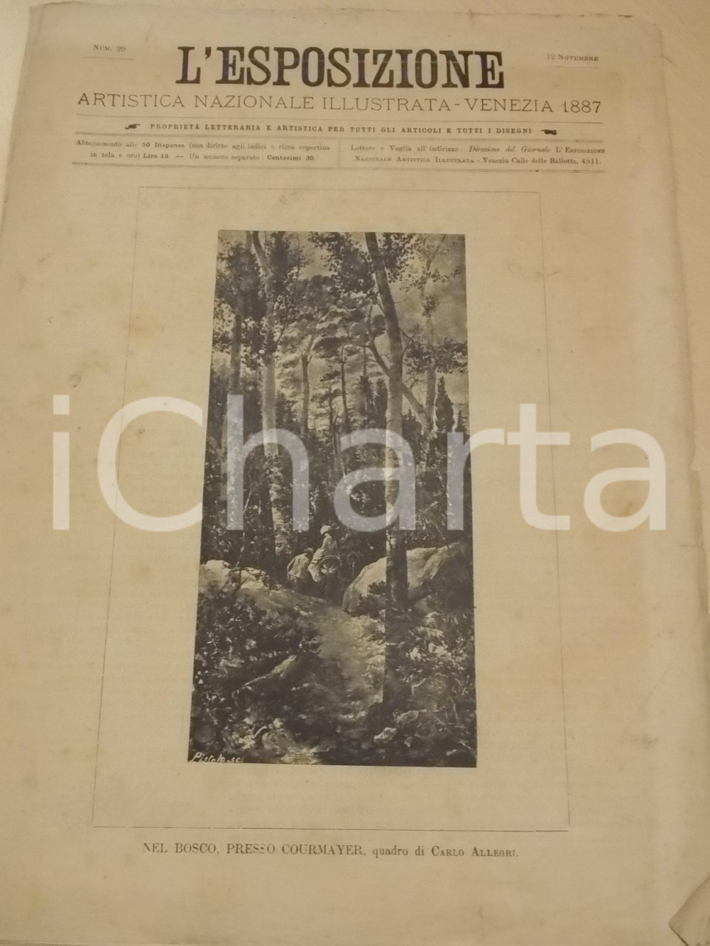 Giornale, rivista storica 1887 VENEZIA L ESPOSIZIONE Artistica ILLUSTRATA Resa dei conti in chiusura nÂ°29 1