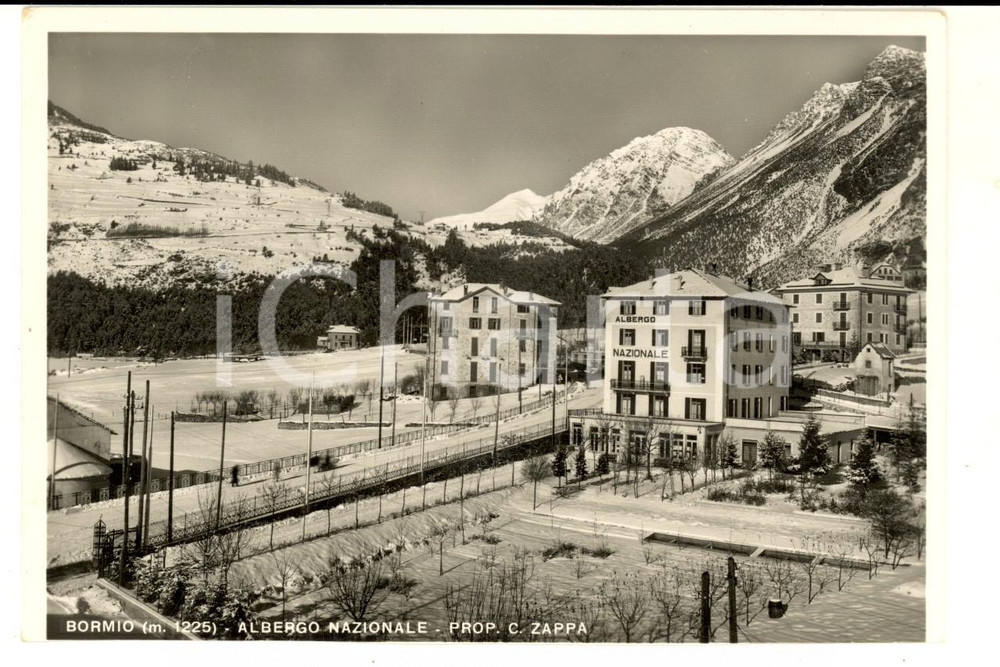 Cartolina originale da collezione 1950 ca BORMIO SO Albergo NAZIONALE  Proprietario ZAPPA Cartolina FG NV 1