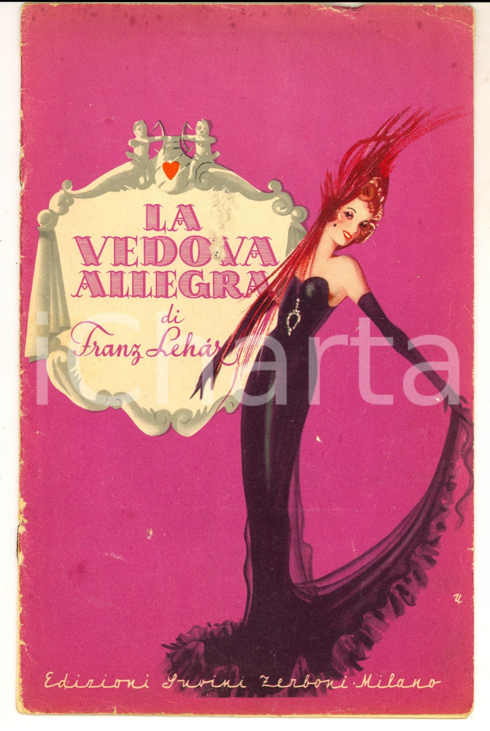 Oggetto da collezione cartaceo 1940 F. LEHAR La vedova allegra  Motivi per violino SUVINI ZERBONI DANNEGGIATO 1