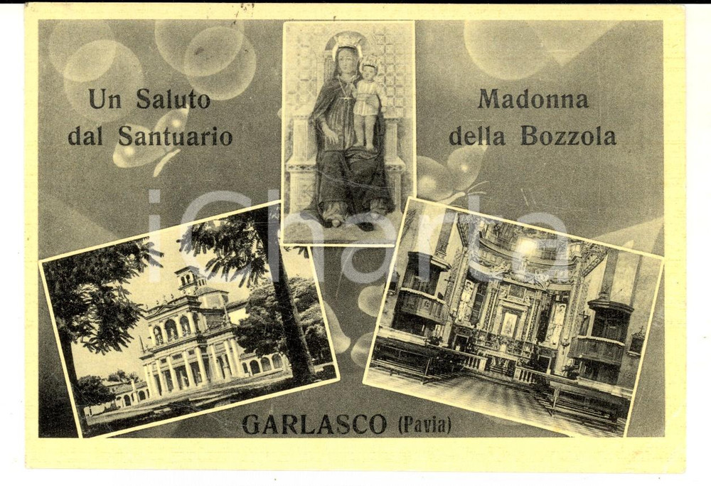 Cartolina originale da collezione 1965 GARLASCO PV Vedutine santuario MADONNA DELLA BOZZOLA Cartolina FG VG 1