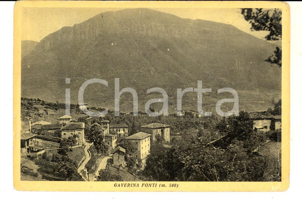 Cartolina originale da collezione 1952 GAVERINA BG Veduta panoramica del paese Cartolina postale FG 1