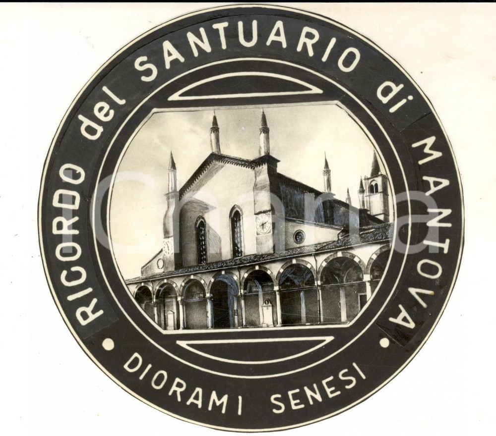 Materiale pubblicitario d’epoca 1960 ca MANTOVA Santuario Vergine delle Grazie  Bozzetto diorama SENESI 1