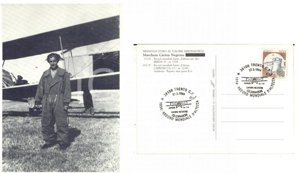 Cartolina originale da collezione 1994 STORIA POSTALE TRENTO Celebrazioni marchesa Carina NEGRONE Cartolina FDC 1